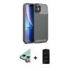 MARSİLYAN™- iPhone 11 Kılıf Eksen Form Prime - Siyah 6D Antistatik Mat Seramik Hayalet Nano Ekran Koruyucu + Raze Metal Kamera Lens - KI