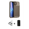 MARSİLYAN™- iPhone 11 Kılıf Eksen Form Prime - Siyah 6D Antistatik Mat Seramik Hayalet Nano Ekran Koruyucu + Raze Metal Kamera Lens - GS