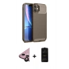 MARSİLYAN™- iPhone 11 Kılıf Eksen Form Prime - Siyah 6D Antistatik Mat Seramik Hayalet Nano Ekran Koruyucu + Raze Metal Kamera Lens - SH