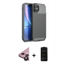 MARSİLYAN™- iPhone 11 Kılıf Eksen Form Prime - Siyah 6D Antistatik Mat Seramik Hayalet Nano Ekran Koruyucu + Raze Metal Kamera Lens - SH