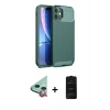 MARSİLYAN™- iPhone 11 Kılıf Eksen Form Prime - Siyah 6D Antistatik Mat Seramik Hayalet Nano Ekran Koruyucu + Raze Metal Kamera Lens - KI