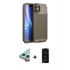 MARSİLYAN™- iPhone 11 Kılıf Eksen Form Prime - Siyah 6D Antistatik Mat Seramik Hayalet Nano Ekran Koruyucu + Raze Metal Kamera Lens - KI