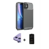 MARSİLYAN™- iPhone 11 Kılıf Eksen Form Prime - Siyah 6D Antistatik Mat Seramik Hayalet Nano Ekran Koruyucu + Raze Metal Kamera Lens - MR