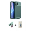 MARSİLYAN™- iPhone 11 Kılıf Eksen Form Prime - Siyah 6D Mat Seramik Hayalet Nano Ekran Koruyucu + Raze Metal Kamera Lens - KI