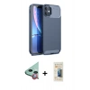 MARSİLYAN™- iPhone 11 Kılıf Eksen Form Prime - Siyah 6D Mat Seramik Hayalet Nano Ekran Koruyucu + Raze Metal Kamera Lens - KI