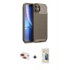 MARSİLYAN™- iPhone 11 Kılıf Eksen Form Prime - Siyah 6D Mat Seramik Hayalet Nano Ekran Koruyucu + Pers Alüminyum Kamera Lens - KI