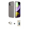 MARSİLYAN™- iPhone 11 Kılıf Eksen Form Prime - Siyah 6D Mat Seramik Hayalet Nano Ekran Koruyucu + Pers Alüminyum Kamera Lens - GD