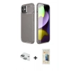 MARSİLYAN™- iPhone 11 Kılıf Eksen Form Prime - Siyah 6D Mat Seramik Hayalet Nano Ekran Koruyucu + Pers Alüminyum Kamera Lens - YL