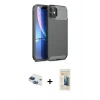 MARSİLYAN™- iPhone 11 Kılıf Eksen Form Prime - Siyah 6D Mat Seramik Hayalet Nano Ekran Koruyucu + Pers Alüminyum Kamera Lens - LT