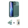 MARSİLYAN™- iPhone 11 Kılıf Eksen Form Prime - Siyah 6D Mat Seramik Hayalet Nano Ekran Koruyucu + Raze Metal Kamera Lens - MI