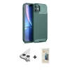 MARSİLYAN™- iPhone 11 Kılıf Eksen Form Prime - Siyah 6D Mat Seramik Hayalet Nano Ekran Koruyucu + Raze Metal Kamera Lens - GS