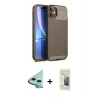MARSİLYAN™- iPhone 11 Kılıf Eksen Form Prime - Siyah 6D Mat Seramik Hayalet Nano Ekran Koruyucu + Raze Metal Kamera Lens - MI