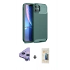 MARSİLYAN™- iPhone 11 Kılıf Eksen Form Prime - Siyah 6D Mat Seramik Hayalet Nano Ekran Koruyucu + Raze Metal Kamera Lens - MR