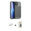 MARSİLYAN™- iPhone 11 Kılıf Eksen Form Prime - Siyah 6D Mat Seramik Hayalet Nano Ekran Koruyucu + Renkli Kamera Lens Koruma Cam - SI