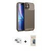 MARSİLYAN™- iPhone 11 Kılıf Eksen Form Prime - Siyah 6D Mat Seramik Hayalet Nano Ekran Koruyucu + Pers Alüminyum Kamera Lens - YL