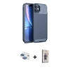 MARSİLYAN™- iPhone 11 Kılıf Eksen Form Prime - Siyah Bilvis 3D Cam Ekran Koruyucu + Gökkuşağı Pers Alüminyum Kamera Lens