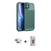 MARSİLYAN™- iPhone 11 Kılıf Eksen Form Prime - Siyah Bilvis 3D Cam Ekran Koruyucu + Gökkuşağı Pers Alüminyum Kamera Lens