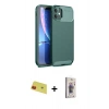 MARSİLYAN™- iPhone 11 Kılıf Eksen Form Prime - Siyah Bilvis 3D Cam Ekran Koruyucu + Rainbow Kamera Lens Koruma Cam - KI