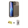 MARSİLYAN™- iPhone 11 Kılıf Eksen Form Prime - Siyah Bilvis 3D Cam Ekran Koruyucu + Rainbow Kamera Lens Koruma Cam - KI