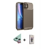 MARSİLYAN™- iPhone 11 Kılıf Eksen Form Prime - Siyah Bilvis 3D Cam Ekran Koruyucu + Raze Metal Kamera Lens - KI