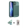 MARSİLYAN™- iPhone 11 Kılıf Eksen Form Prime - Siyah Bilvis 3D Cam Ekran Koruyucu + Raze Metal Kamera Lens - MI
