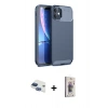 MARSİLYAN™- iPhone 11 Kılıf Eksen Form Prime - Siyah Bilvis 3D Cam Ekran Koruyucu + Pers Alüminyum Kamera Lens - LT