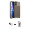 MARSİLYAN™- iPhone 11 Kılıf Eksen Form Prime - Siyah Bilvis 3D Cam Ekran Koruyucu + Pers Alüminyum Kamera Lens - KI
