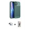 MARSİLYAN™- iPhone 11 Kılıf Eksen Form Prime - Siyah Bilvis 3D Cam Ekran Koruyucu + Pers Alüminyum Kamera Lens - LT