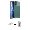 MARSİLYAN™- iPhone 11 Kılıf Eksen Form Prime - Siyah Bilvis 3D Cam Ekran Koruyucu + Renkli Kamera Lens Koruma Cam - SI
