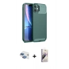 MARSİLYAN™- iPhone 11 Kılıf Eksen Form Prime - Siyah Bilvis 3D Mat Cam Ekran Koruyucu + Pers Alüminyum Kamera Lens - GI