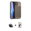MARSİLYAN™- iPhone 11 Kılıf Eksen Form Prime - Siyah Bilvis 3D Mat Cam Ekran Koruyucu + Kamera Lens Koruma Cam - SF