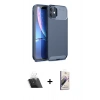 MARSİLYAN™- iPhone 11 Kılıf Eksen Form Prime - Siyah Bilvis 3D Mat Cam Ekran Koruyucu + Kamera Lens Koruma Cam - SF