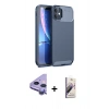 MARSİLYAN™- iPhone 11 Kılıf Eksen Form Prime - Siyah Bilvis 3D Mat Cam Ekran Koruyucu + Raze Metal Kamera Lens - MR