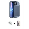 MARSİLYAN™- iPhone 11 Kılıf Eksen Form Prime - Siyah Bilvis 3D Mat Cam Ekran Koruyucu + Pers Alüminyum Kamera Lens - YL