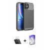 MARSİLYAN™- iPhone 11 Kılıf Eksen Form Prime - Siyah Bilvis 5in1 3D Magic Cam Ekran Koruyucu + Kamera Lens Koruma Cam - SF