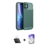MARSİLYAN™- iPhone 11 Kılıf Eksen Form Prime - Siyah Bilvis 5in1 3D Magic Cam Ekran Koruyucu + Kamera Lens Koruma Cam - SF
