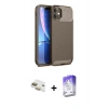 MARSİLYAN™- iPhone 11 Kılıf Eksen Form Prime - Siyah Bilvis 5in1 3D Magic Cam Ekran Koruyucu + Pers Alüminyum Kamera Lens - GD