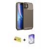 MARSİLYAN™- iPhone 11 Kılıf Eksen Form Prime - Siyah Bilvis 5in1 3D Magic Cam Ekran Koruyucu + Rainbow Kamera Lens Koruma Cam - KI