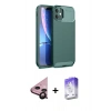MARSİLYAN™- iPhone 11 Kılıf Eksen Form Prime - Siyah Bilvis 5in1 3D Magic Cam Ekran Koruyucu + Raze Metal Kamera Lens - SH