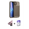 MARSİLYAN™- iPhone 11 Kılıf Eksen Form Prime - Siyah Bilvis 5in1 3D Magic Cam Ekran Koruyucu + Raze Metal Kamera Lens - SH