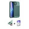 MARSİLYAN™- iPhone 11 Kılıf Eksen Form Prime - Siyah Bilvis 5in1 3D Magic Cam Ekran Koruyucu + Raze Metal Kamera Lens - KI