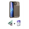 MARSİLYAN™- iPhone 11 Kılıf Eksen Form Prime - Siyah Bilvis 5in1 3D Magic Cam Ekran Koruyucu + Raze Metal Kamera Lens - KI