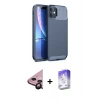 MARSİLYAN™- iPhone 11 Kılıf Eksen Form Prime - Siyah Bilvis 5in1 3D Magic Cam Ekran Koruyucu + Raze Metal Kamera Lens - SH