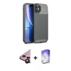 MARSİLYAN™- iPhone 11 Kılıf Eksen Form Prime - Siyah Bilvis 5in1 3D Magic Cam Ekran Koruyucu + Raze Metal Kamera Lens - SH