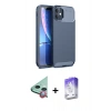 MARSİLYAN™- iPhone 11 Kılıf Eksen Form Prime - Siyah Bilvis 5in1 3D Magic Cam Ekran Koruyucu + Raze Metal Kamera Lens - KI