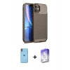 MARSİLYAN™- iPhone 11 Kılıf Eksen Form Prime - Siyah Bilvis 5in1 3D Magic Cam Ekran Koruyucu + Neon Fosforlu Kamera Lens - TU