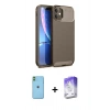 MARSİLYAN™- iPhone 11 Kılıf Eksen Form Prime - Siyah Bilvis 5in1 3D Magic Cam Ekran Koruyucu + Yeşil Neon Fosforlu Kamera Lens