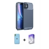 MARSİLYAN™- iPhone 11 Kılıf Eksen Form Prime - Siyah Bilvis 5in1 3D Magic Cam Ekran Koruyucu + Yeşil Neon Fosforlu Kamera Lens