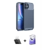 MARSİLYAN™- iPhone 11 Kılıf Eksen Form Prime - Siyah Bilvis 5in1 5D Magic Hayalet Cam Ekran Koruyucu + Kamera Lens Koruma Cam - SF
