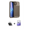 MARSİLYAN™- iPhone 11 Kılıf Eksen Form Prime - Siyah Bilvis 5in1 5D Magic Hayalet Cam Ekran Koruyucu + Kamera Lens Koruma Cam - SF